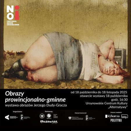 „Obrazy prowincjonalno-gminne” | otwarcie wystawy obrazów Jerzego Dudy-Gracza z udziałem Agaty Dudy-Gracz